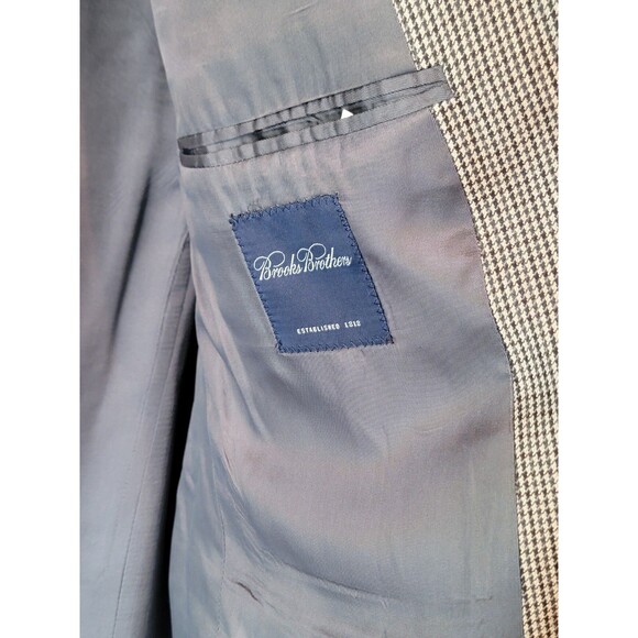 Brooks Brothers Vintage Houndstooth Blazer 100% Wool 43R Suit Jacket - Picture 4 of 9